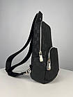 Чоловіча сумка-слінг-луї вінон Нагрудна туристична Louis Vuitton шкіряна через плече ділова сумка чорна, фото 7