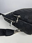 Чоловіча сумка-слінг-луї вінон Нагрудна туристична Louis Vuitton шкіряна через плече ділова сумка чорна, фото 9