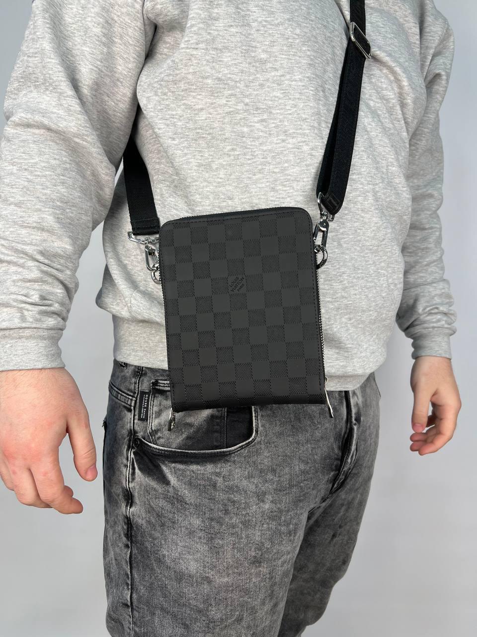 Чоловіча шкіряна сумка через плече Луї Вітон стильна Louis Vuitton, гарні чоловічі сумки зручні, фото 1