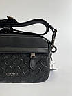 Сумка coach чоловіча через плече класична щоденна шкіряна чорна Crossbody сумки чоловічі на подарунок, фото 8