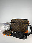 Чоловіча сумка через плече луї вітон стильна Сумка-месенджер 3 в 1 Louis Vuitton, класична щоденна, фото 2