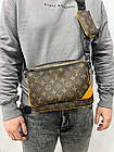 Чоловіча сумка через плече луї вітон стильна Сумка-месенджер 3 в 1 Louis Vuitton, класична щоденна, фото 8