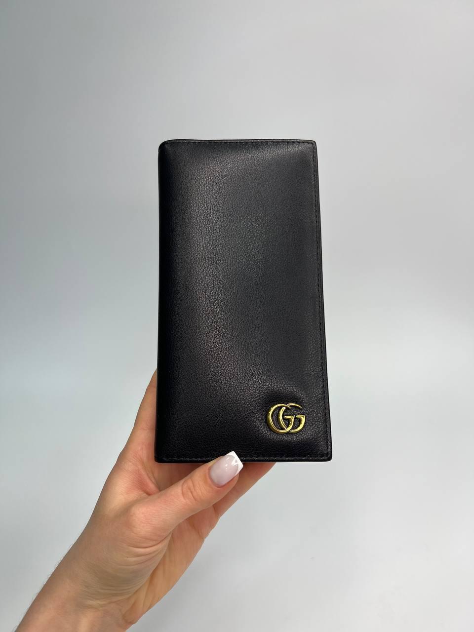 Гаманець  Gucci  портмоне Гуччі Кошелькі з принтом з екошкіри для чоловіків, чорний гаманець, фото 1