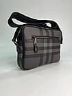 Чоловіча сумка Burberry класична щоденна через плече шкіряна сіра ділова сумка, фото 5
