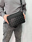 Чоловіча шкіряна сумка через плече Луї Вітон стильна Louis Vuitton, гарні чоловічі сумки зручні, фото 7