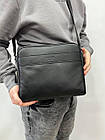 Чоловіча сумка через плече класична щоденна Coach шкіряна через плече сіра ділова сумка, фото 8