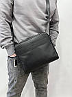 Чоловіча сумка через плече класична щоденна Coach шкіряна через плече сіра ділова сумка, фото 9