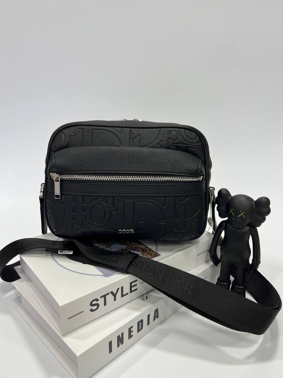 Сумка чоловіча через плече месенджер Діор сумка чорна планшетка Christian Dior сумка повсякденна, фото 1