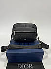 Сумка чоловіча через плече месенджер Діор сумка чорна планшетка Christian Dior сумка повсякденна, фото 2
