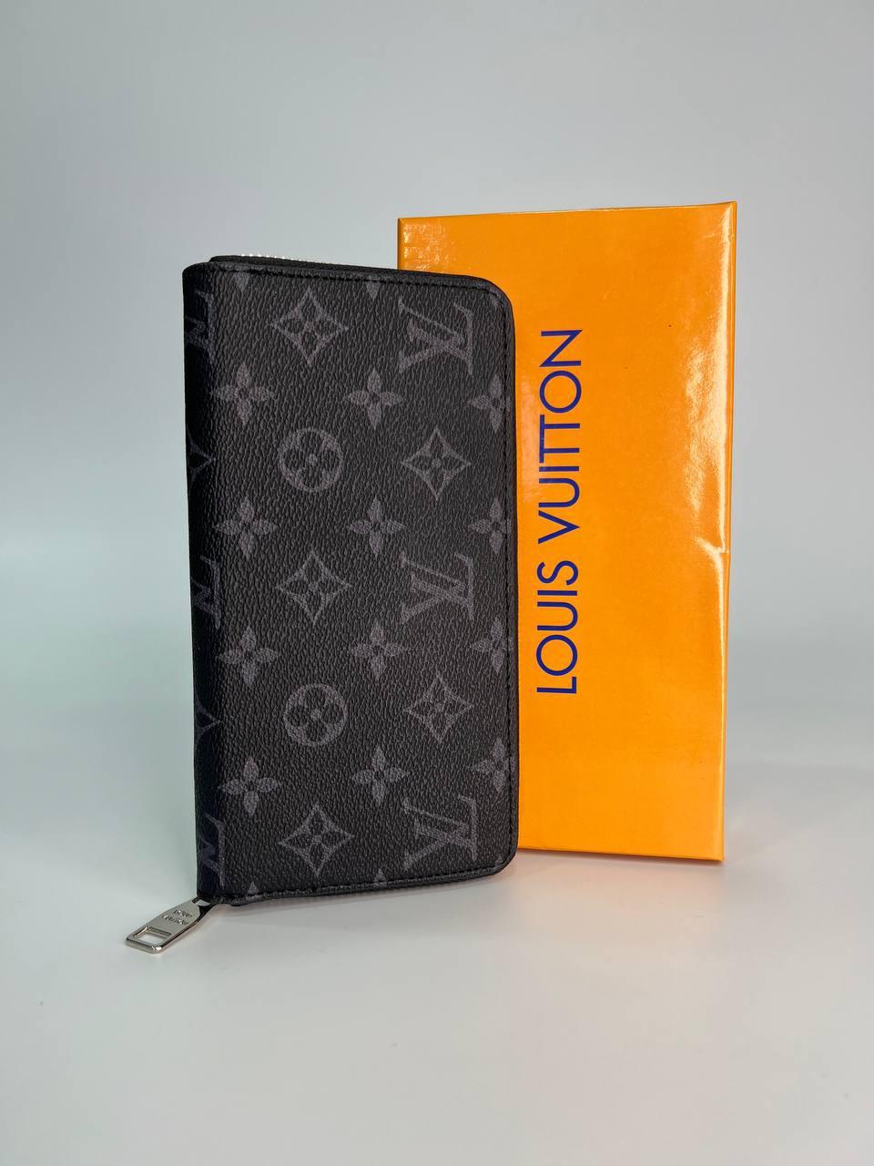 Гаманець louis vuitton портмоне луї витон Кошелькі з принтом з екошкіри для чоловіків, чорний гаманець, фото 1