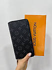 Гаманець louis vuitton портмоне луї витон Кошелькі з принтом з екошкіри для чоловіків, чорний гаманець, фото 7