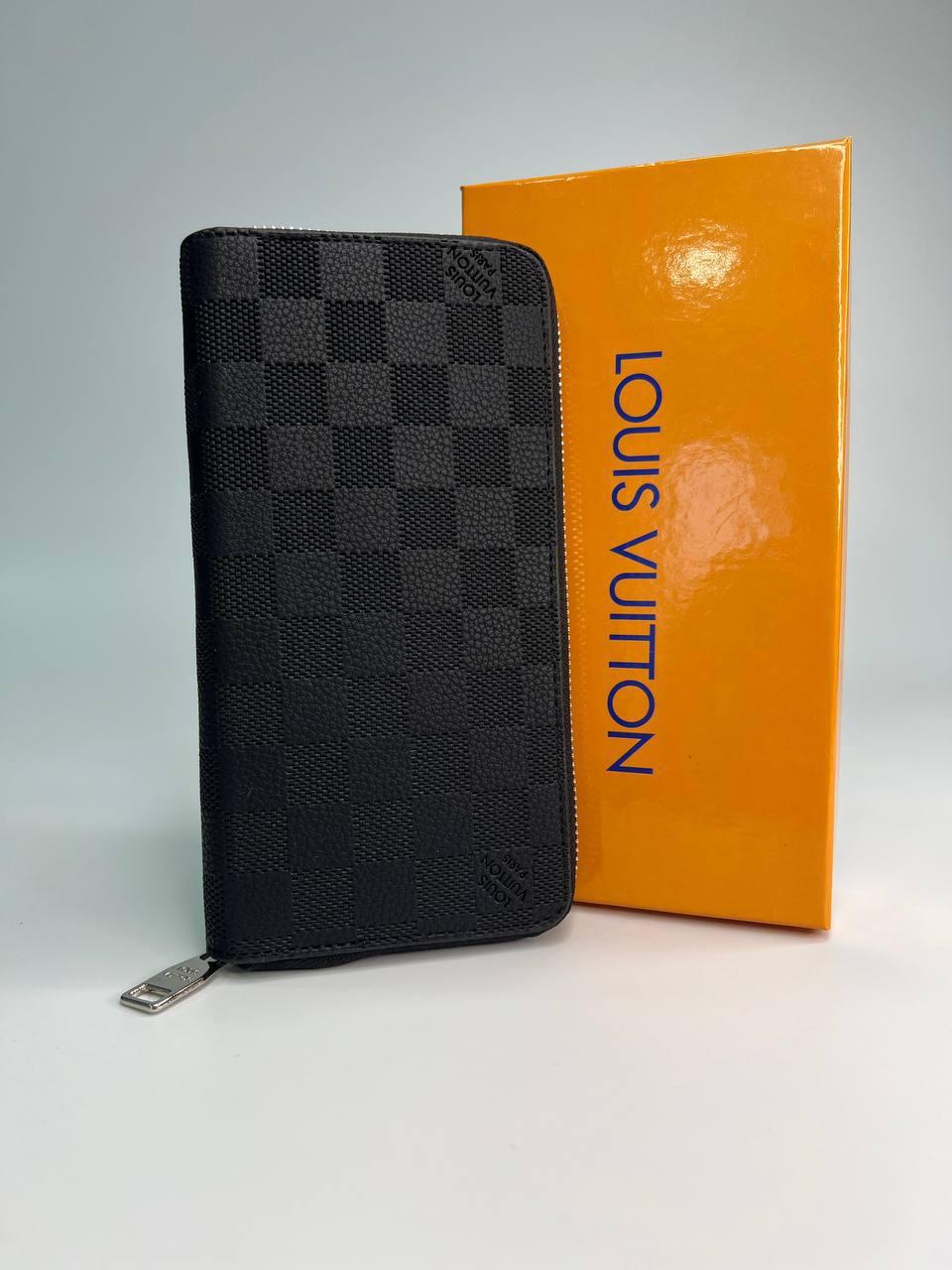 Гаманець louis vuitton портмоне луї витон Кошелькі з принтом з екошкіри для чоловіків, чорний гаманець, фото 1