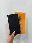 Гаманець louis vuitton портмоне луї витон Кошелькі з принтом з екошкіри для чоловіків, чорний гаманець, фото 2