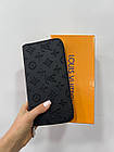 Гаманець louis vuitton портмоне луї витон Кошелькі з принтом з екошкіри для чоловіків, чорний гаманець, фото 5