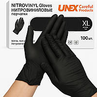 Рукавички Нитровиниловые Чорні Unex розмір L