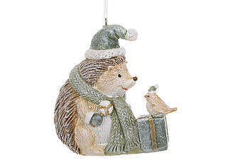 Ялинкова іграшка Їжачок з пташкою 8.5 см