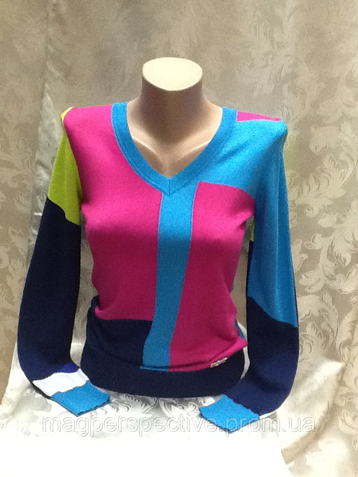 Пуловер трикотажний різнобарвний для дівчинки підлітка
