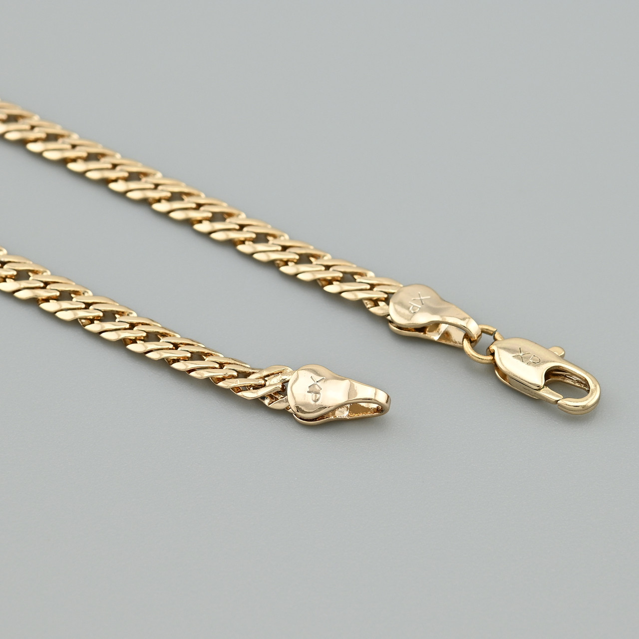 УЦІНКА Браслет Ромбик 49994расп криво припаяно біля замку ширина 4 мм позолота 18К довжина 18, фото 1