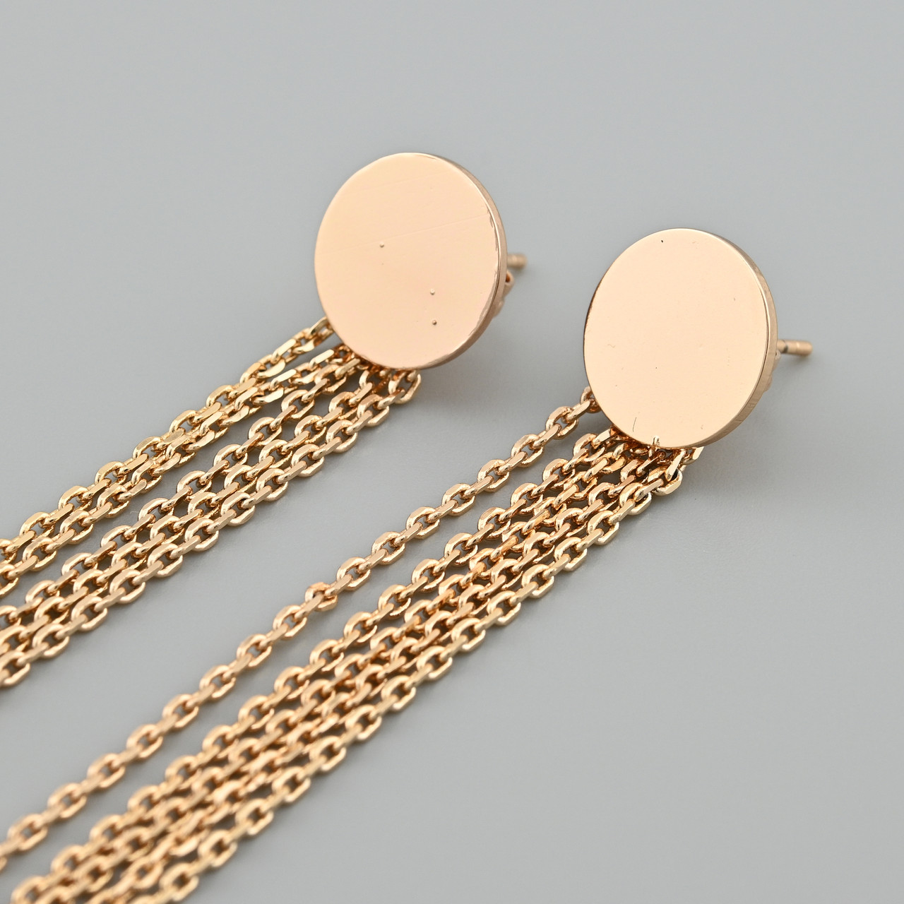 УЦІНКА Сережки підвіски трансформери Вечірній блиск 39451рас точки подряпини розмір 98х12 мм вага 7.1 г позолота, фото 1