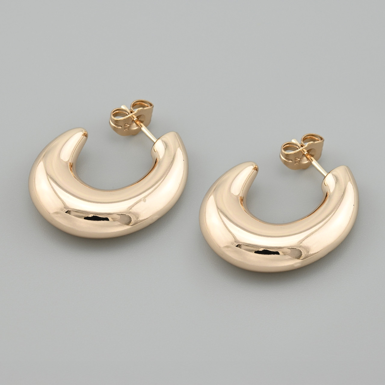 УЦІНКА Сережки гвоздики Гачок 45526расп точки подряпини розмір 27х7 мм вага 4.2 г позолота 18К, фото 1