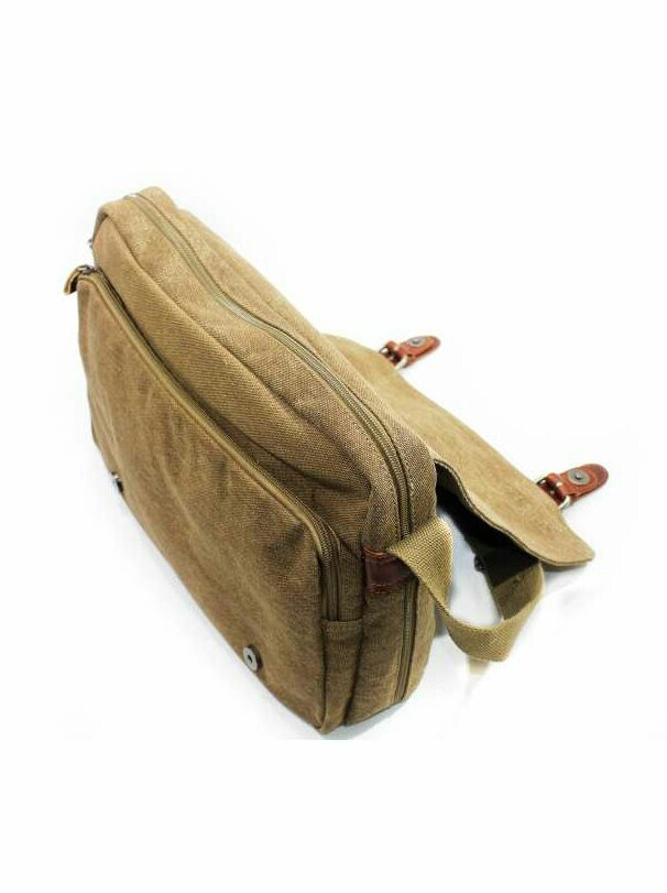 Молодежная мужская сумка через плечо из текстиля повседневная 6583 бежевая - фото 3 - id-p480658526