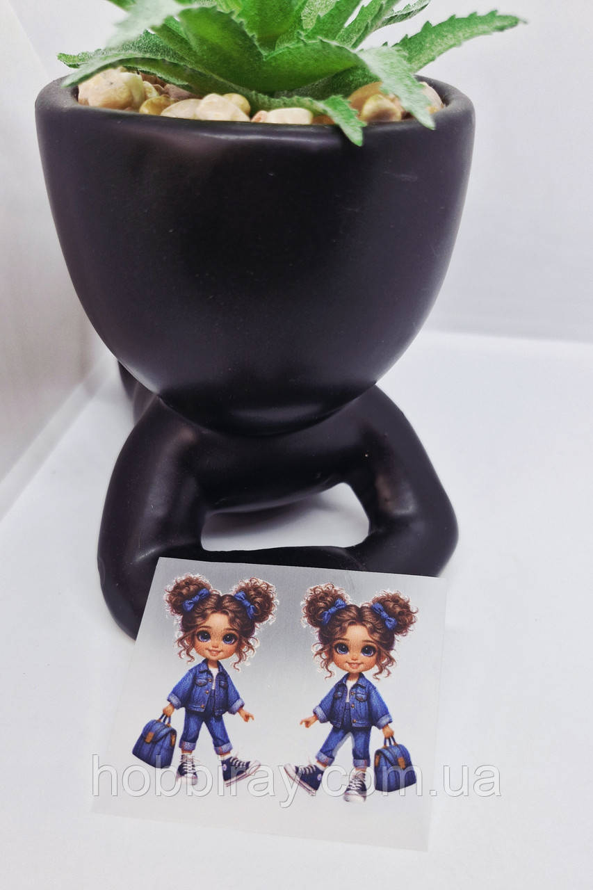 Термо наліпки для переносу на стрічки. 2 шт. Розмір 2,5*3,7см., фото 1