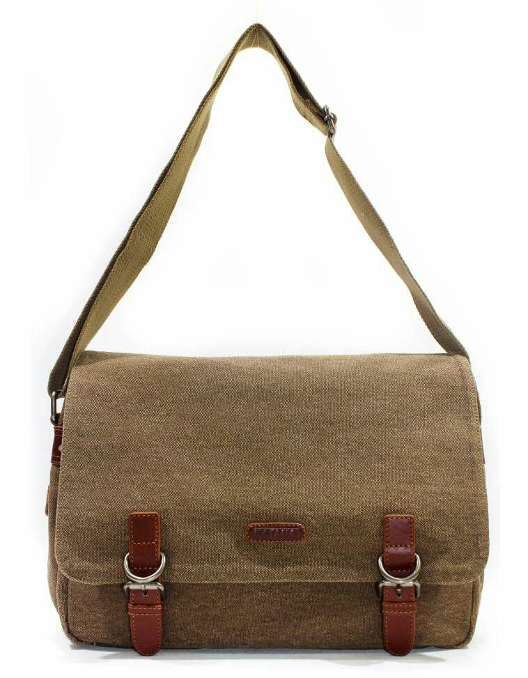 Молодежная мужская сумка через плечо из текстиля повседневная 6583 бежевая - фото 1 - id-p480658526