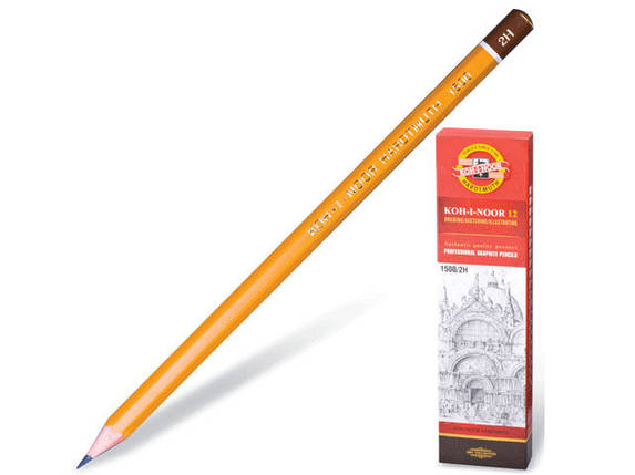 Олівець чорнографітний "KIN" 1500 2H, фото 2