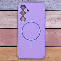 Чехол для Samsung Galaxy S24 FE с защитой камеры и MagFit. Silicone Cover Lakshmi Full. Cиреневый матовый