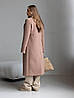 Бежеве двобортне жіноче кашемірове пальто зимове с утеплювачем, фото 4