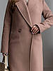 Бежеве двобортне жіноче кашемірове пальто зимове с утеплювачем, фото 6