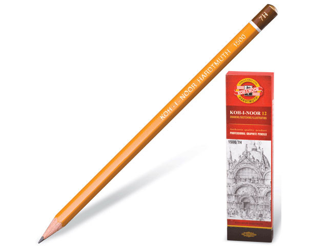 Олівець чорнографітний "KIN" 1500 7H