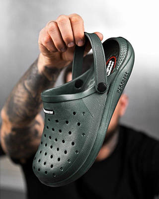 Крокси чоловічі хакі зелені сабо "Like Crocs" для чоловіків 41