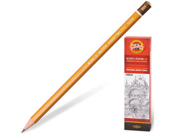 Олівець чорнографітний "KIN"1500 8H, фото 2