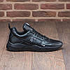 Чоловічі шкіряні кросівки (натуральна шкіра) чорні демісезонні для чоловіків на весну осінь, розміри 40-45, фото 3