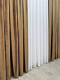 Оксамитові(велюрові) однотонні штори турецької якості. Колір: світло-коричневий, фото 6