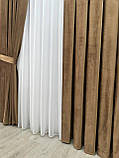 Оксамитові(велюрові) однотонні штори турецької якості. Колір: світло-коричневий, фото 3