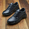 Чоловічі шкіряні кросівки (натуральна шкіра) чорні демісезонні для чоловіків на весну осінь, розміри 40-45, фото 3