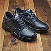 Чоловічі шкіряні кросівки (натуральна шкіра) чорні демісезонні для чоловіків на весну осінь, розміри 40-45, фото 2