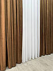 Оксамитові(велюрові) однотонні штори турецької якості. Колір: коричневий, фото 5