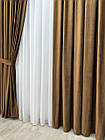 Оксамитові(велюрові) однотонні штори турецької якості. Колір: коричневий, фото 3