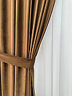 Оксамитові(велюрові) однотонні штори турецької якості. Колір: коричневий, фото 4