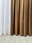 Оксамитові(велюрові) однотонні штори турецької якості. Колір: коричневий, фото 10