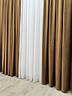 Оксамитові(велюрові) однотонні штори турецької якості. Колір: коричневий, фото 7
