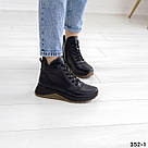 Жіночі зимові черевики з натуральної шкіри чорного кольору  36-42, фото 9