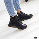 Жіночі зимові черевики з натуральної шкіри чорного кольору  36-42, фото 3