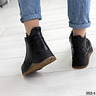 Жіночі зимові черевики з натуральної шкіри чорного кольору  36-42, фото 2