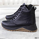 Жіночі зимові черевики з натуральної шкіри чорного кольору  36-42, фото 6