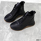 Жіночі зимові черевики з натуральної шкіри чорного кольору  36-42, фото 8