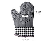 Силіконові термостійкі рукавички-прихватки 2 шт для гарячого сірі, фото 2